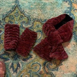 Maroon scarf and cuffs